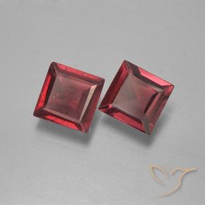 Pedras preciosas de Granada Piropo Vermelho escarlate natural de 1.46 ct, Quadrado, VS
