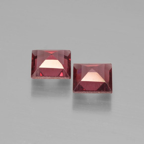 Pedras preciosas de granada piropo vermelho natural de 1,42 ct, quadrado, VVS