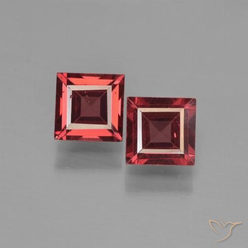1.55ctw Natural Vermelho rosado Granada Piropo, Quadrado, VS