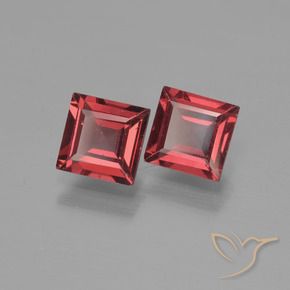 Pedras preciosas de Granada Piropo Vermelho rosado natural de 1.55 ct, Quadrado, VS