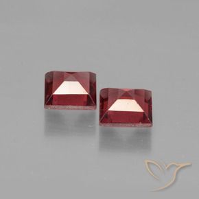 Pedras preciosas de Granada Piropo Vermelho rosado natural de 1.55 ct, Quadrado, VS