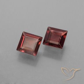 Pedras preciosas de Granada Piropo Merlot tinto natural de 1.29 ct, Quadrado, VVS-VS