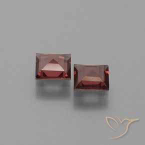 Pedras preciosas de Granada Piropo Merlot tinto natural de 1.29 ct, Quadrado, VVS-VS