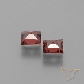 Pedras preciosas de Granada Piropo Merlot tinto natural de 1.44 ct, Quadrado, VVS-VS