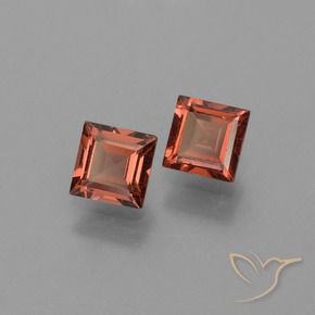 Pedras preciosas de Granada Piropo vermelho médio natural de 1.46 ct, Quadrado, VVS-VS