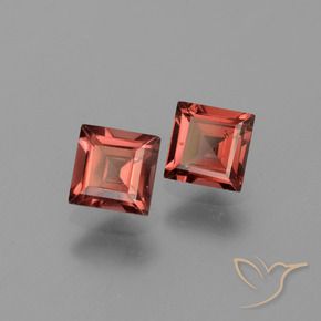 Pedras preciosas de Granada Piropo vermelho médio natural de 1.77 ct, Quadrado, VVS-VS