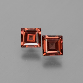 Pedras preciosas de granada piropo vermelho natural de 1,50 ct, quadrado, VVS