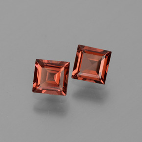 Pedras preciosas de granada piropo vermelho natural de 1,50 ct, quadrado, VVS