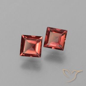 Pedras preciosas de Granada Piropo Vermelho escuro natural de 1.64 ct, Quadrado, VVS