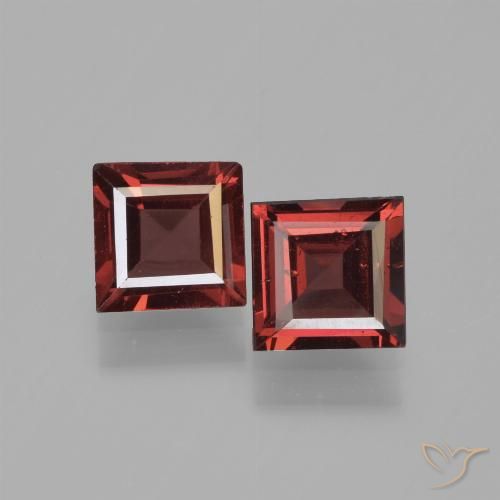 1.52ctw Natural Vermelho escuro Granada Piropo, Quadrado, VVS-VS