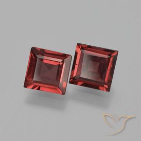 Pedras preciosas de Granada Piropo Vermelho escuro natural de 1.52 ct, Quadrado, VVS-VS