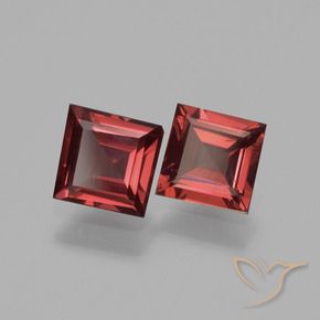 Pedras preciosas de Granada Piropo Vermelho escuro natural de 1.31 ct, Quadrado, VVS-VS