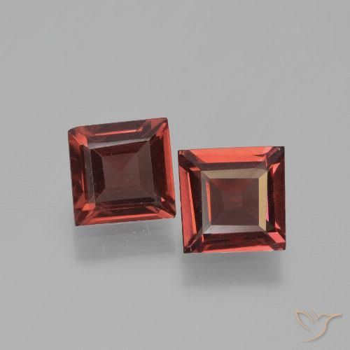 1.31ctw Natural vermelho médio Granada Piropo, Quadrado, VVS-VS