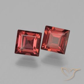 Pedras preciosas de Granada Piropo Vermelho escarlate natural de 1.57 ct, Quadrado, VS