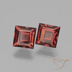 Pedras preciosas de Granada Piropo Vermelho escuro natural de 1.60 ct, Quadrado, VVS-VS