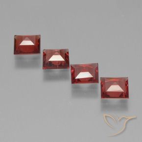 Pedras preciosas de Granada Piropo vermelho médio natural de 2.32 ct, Quadrado, VS