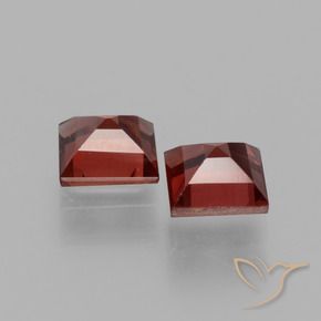 Pedras preciosas de Granada Piropo Vermelho escuro natural de 1.55 ct, Quadrado, VVS-VS