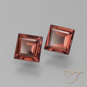 Pedras preciosas de Granada Piropo Vermelho escuro natural de 1.30 ct, Quadrado, VVS-VS