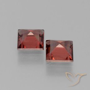 Pedras preciosas de Granada Piropo Vermelho escuro natural de 1.30 ct, Quadrado, VVS-VS