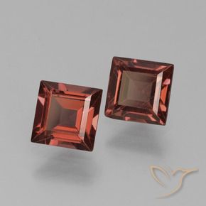 Pedras preciosas de Granada Piropo Vermelho escuro natural de 1.51 ct, Quadrado, VS