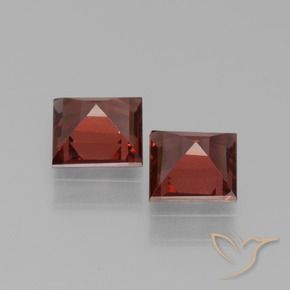 Pedras preciosas de Granada Piropo Vermelho escuro natural de 1.36 ct, Quadrado, VVS-VS