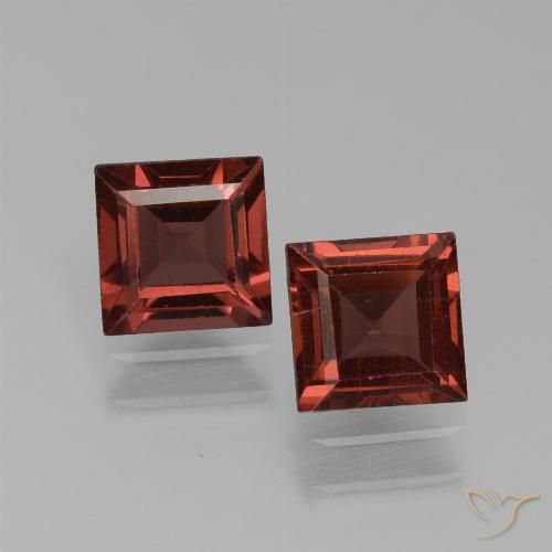 1.66ctw Natural Vermelho escuro Granada Piropo, Quadrado, VVS-VS