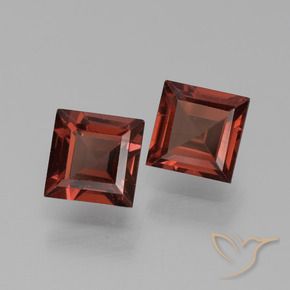 Pedras preciosas de Granada Piropo Vermelho escuro natural de 1.66 ct, Quadrado, VVS-VS