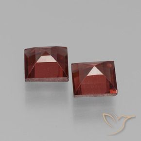 Pedras preciosas de Granada Piropo Vermelho escuro natural de 1.66 ct, Quadrado, VVS-VS