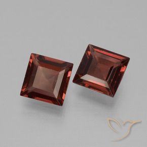 Pedras preciosas de Granada Piropo Vermelho Escarlate Profundo natural de 1.29 ct, Quadrado, VVS-VS