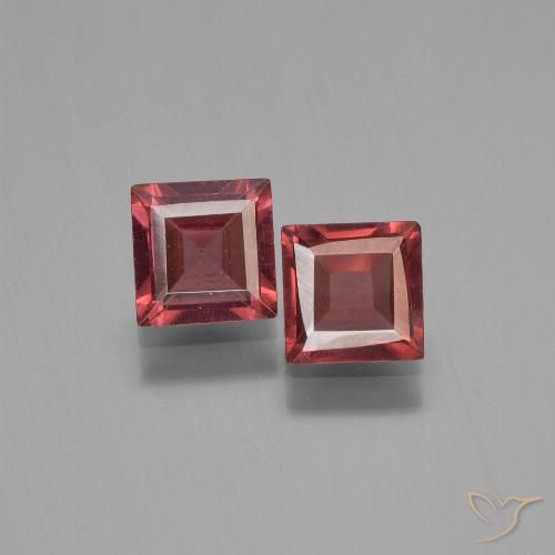 1.49ctw Natural Vermelho escuro Granada Piropo, Quadrado, VVS