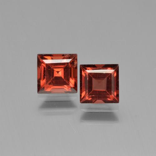 Pedras preciosas de granada piropo vermelho natural de 1,79 ct, quadrado, VVS
