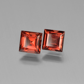 Pedras preciosas de granada piropo vermelho natural de 1,79 ct, quadrado, VVS