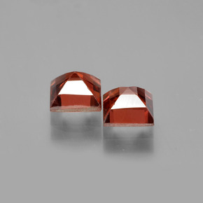 Pedras preciosas de granada piropo vermelho natural de 1,79 ct, quadrado, VVS