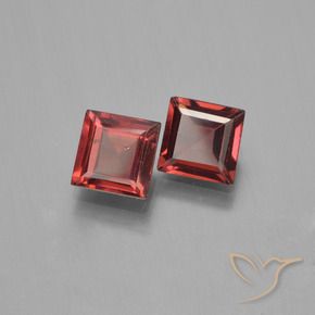 Pedras preciosas de Granada Piropo Vermelho escuro natural de 1.36 ct, Quadrado, VVS