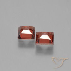 Pedras preciosas de Granada Piropo vermelho médio natural de 1.58 ct, Quadrado, VVS-VS