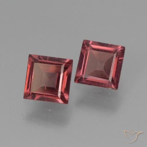 Pedras preciosas de Granada Piropo Vermelho escuro natural de 1.37 ct, Quadrado, VS-SI
