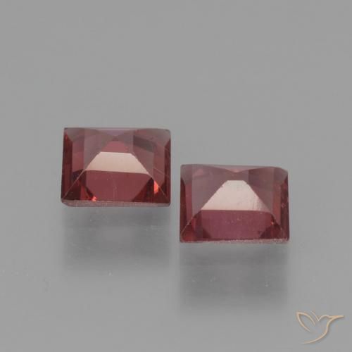 Pedras preciosas de Granada Piropo Vermelho escuro natural de 1.37 ct, Quadrado, VS-SI