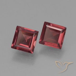 Pedras preciosas de Granada Piropo Vermelho escarlate natural de 1.33 ct, Quadrado, VVS-VS