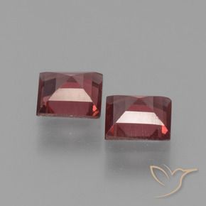 Pedras preciosas de Granada Piropo Vermelho escarlate natural de 1.33 ct, Quadrado, VVS-VS