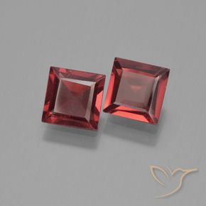 Pedras preciosas de Granada Piropo Vinho Tinto Profundo natural de 1.49 ct, Quadrado, VVS-VS