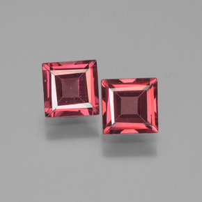 Pedras preciosas de granada piropo vermelho natural de 1,55 ct, quadrado, VVS