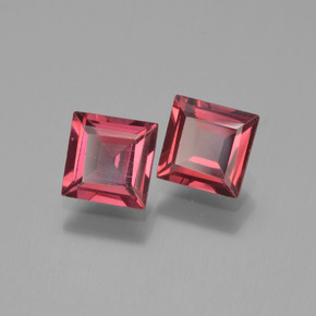 Pedras preciosas de granada piropo vermelho natural de 1,55 ct, quadrado, VVS