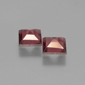 Pedras preciosas de granada piropo vermelho natural de 1,55 ct, quadrado, VVS