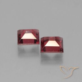 Pedras preciosas de Granada Piropo Vinho Tinto Profundo natural de 1.48 ct, Quadrado, VS