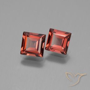 Pedras preciosas de Granada Piropo Vermelho escarlate natural de 1.59 ct, Quadrado, VVS-VS