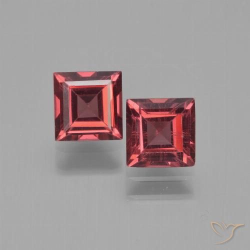 1.57ctw Natural Vermelho médio-escuro Granada Piropo, Quadrado, VS