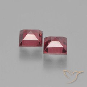 Pedras preciosas de Granada Piropo Vermelho médio-escuro natural de 1.57 ct, Quadrado, VS