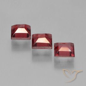 Pedras preciosas de Granada Piropo vermelho médio natural de 2.70 ct, Quadrado, VS