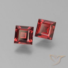 Pedras preciosas de Granada Piropo Vermelho escuro natural de 1.49 ct, Quadrado, VS