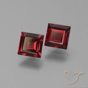 Pedras preciosas de Granada Piropo Vermelho escuro natural de 1.46 ct, Quadrado, VS